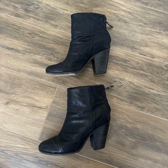RAG AND BONE Black Leather Classic Newbury Boot - Picture 7 of 14